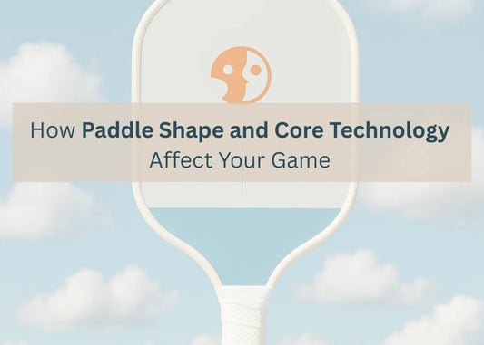 widebody and elongated pickleball paddle shapes with sweet spot zones and core layers