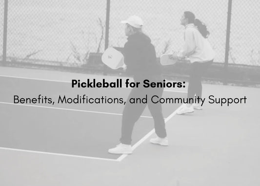Older adult using modified pickleball paddle for easy play