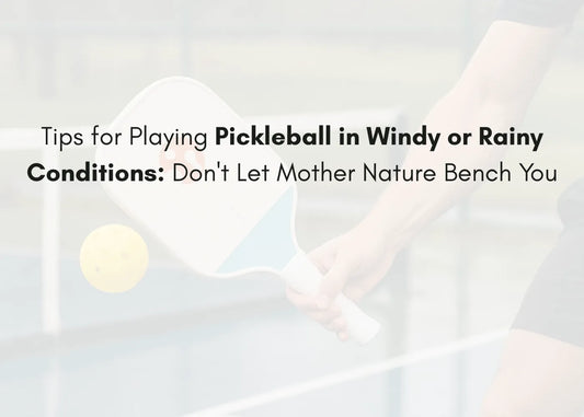 Player using a pickleball paddle in windy and rainy weather conditions on an outdoor court